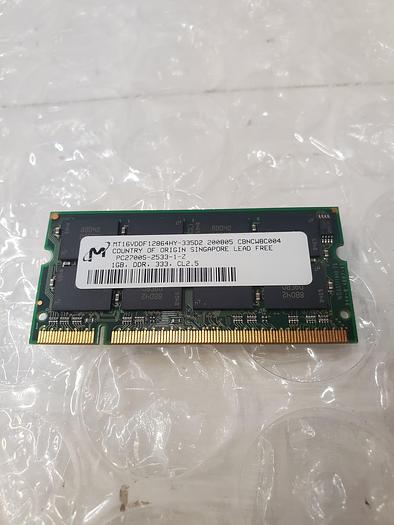 Used CRUCIAL CT12864X335.16FDY 1GB 200-PIN SODIMM MEMORY