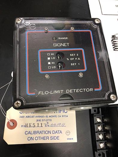 Used SIGNET SCIENTIFIC COMPANY P51140-1 FLO-LIMIT DETECTOR