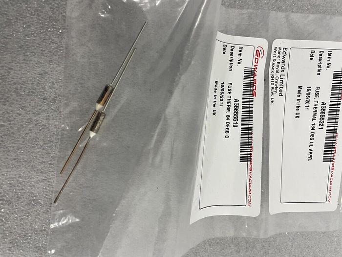 Used EDWARDS A55655321, A55655519 FUSE THERMAL 185 (LOT OF 2)