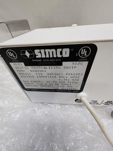 Used SIMCO TOP GUN 4002663 STATIC NEUTRALIZING EQUIP