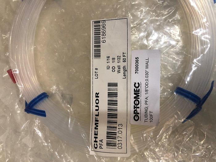 Used CHEMFLUOR PFA , OPTOMEC 7000365 TUBING PFA 1/8