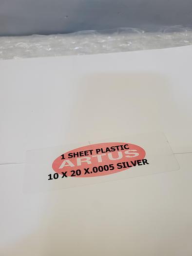 Used ARTUS PLASTIC SHEET SILVER 10X20X.0005
