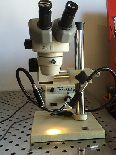 Used Nikon SMZ645 Microscope w/ Dolan Jenner "MI -150" Fiber Optic Illuminator & MORE