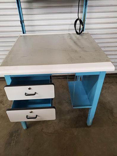 Used WORKBENCH WITH STORAGE AND LIGHT 36''  X 36''