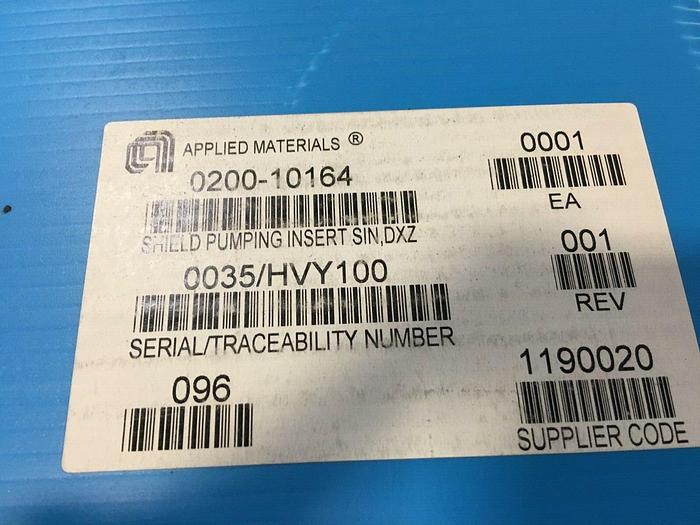 Used AMAT 0200-10164 SHIELD PUMPING INSERT SIN, DXZ