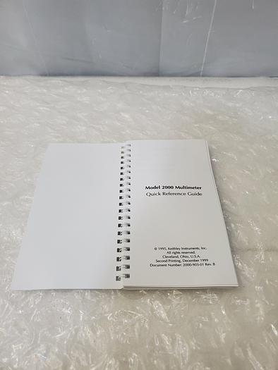 Used KEITHLEY MODEL 2000 MULTIMETER QUICK REFERENCE GUIDE
