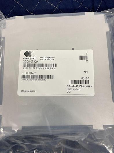 ALUM FILLER BLOCK PURGE PLATE 20-00-07309