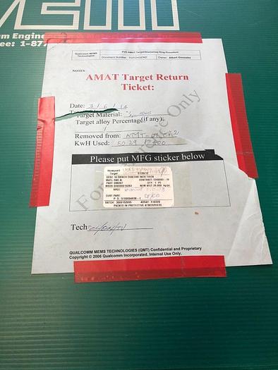 Used HONEYWELL TARGET 16.58INCH DIAX.680 MAT 5N5 AI