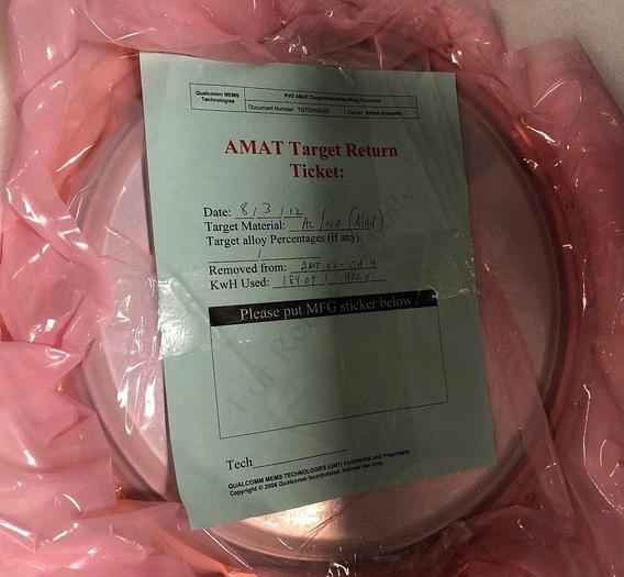 Used VEM TI TARGET  VEM-22-0292-1 99.999%