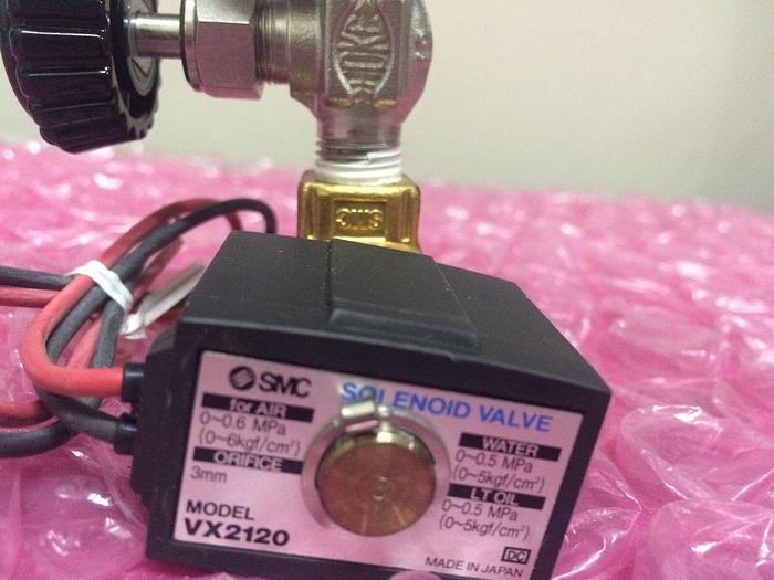 Used SMC VX2120 SOLENOID VALVE WITH HOKE VALVE