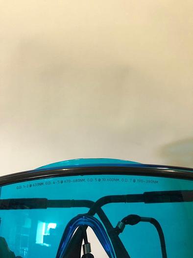 Used 1-2 @ 633NM , O.D. 4-5 @670-680NM , 5 @10,600NM, O.D. 7 @ 190-380NM LASER PROTEC