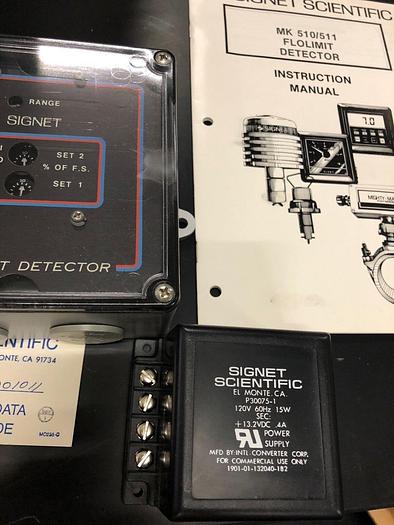 Used SIGNET SCIENTIFIC COMPANY P51140-1 FLO-LIMIT DETECTOR