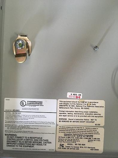 Used SECURITY FIRE & BURGLARY WARNING SYSTEM CONTROL UNIT WITH EDISON SECURITY KEYPAD