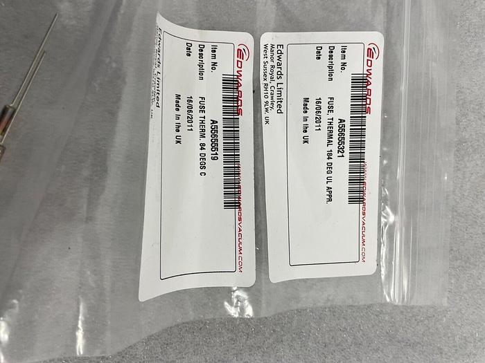 Used EDWARDS A55655321, A55655519 FUSE THERMAL 185 (LOT OF 2)