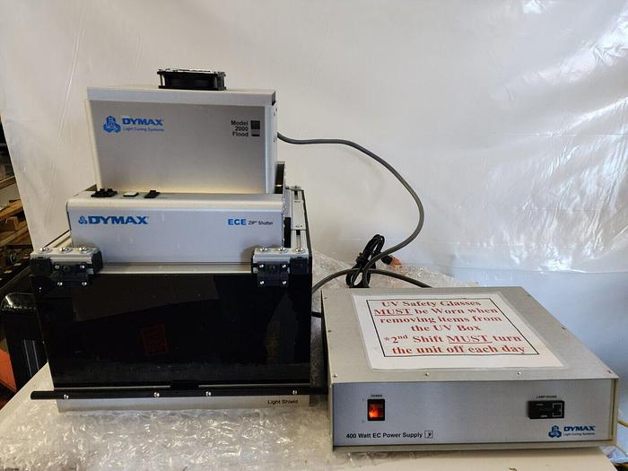 Used DYMAX MODEL 2000 FLOOD, ECE ZIP SHUTTER, LIHT SHEILD, 400 WATT POWER SUPPLY