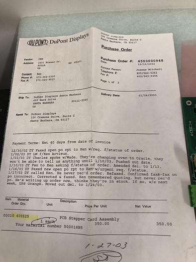 Used 4KCB PCB STEPPER CARD ASSEMBLY