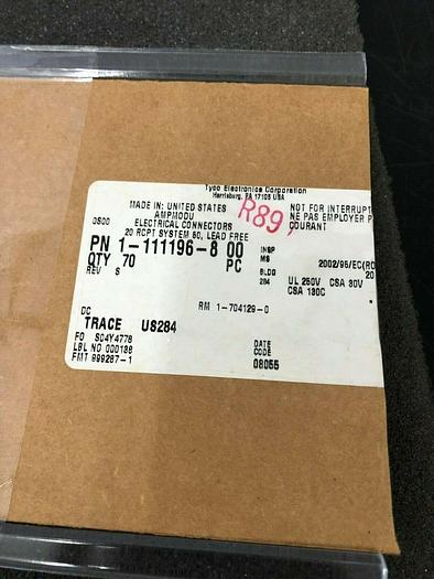 Used CONN RECEPT 20P0S A31857 1-111196-8 QTY 34