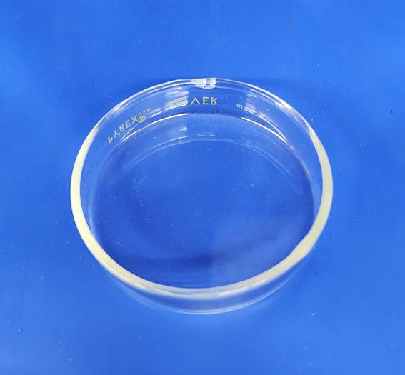 Used PYREX 40ML BEAKER, 100ML BEAKER, NO. 3140 CRYSTALLIZING DISH, & PETRI DISH COVER