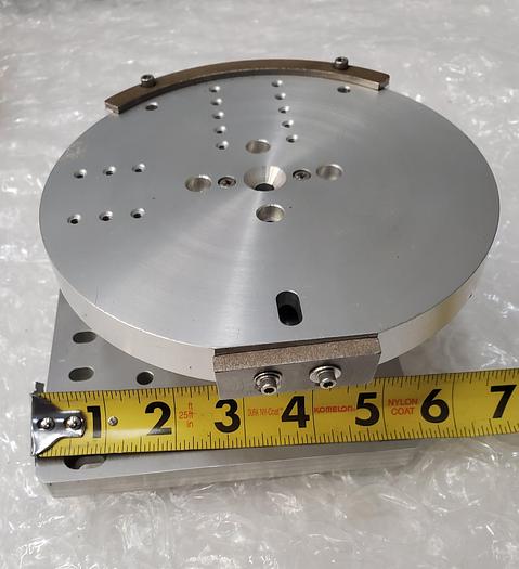 Used MICROSCOPE STAGE FIXTURE STAINLESS STEEL