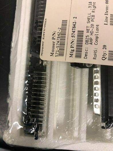 Used 5747842-2 D-Sub Standard Connectors DB25 MET SHELL .318