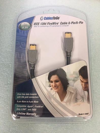 Used 3M IEE 1394 FIREWIRE CABLE 6-PIN