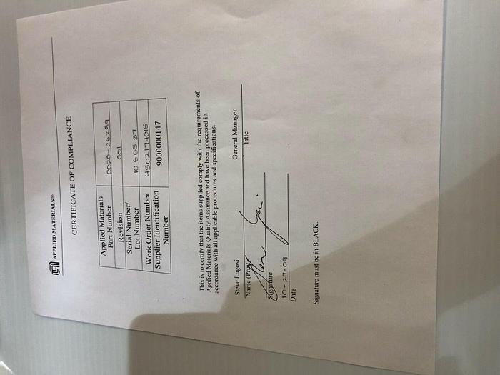 Used AMAT 0020-26289