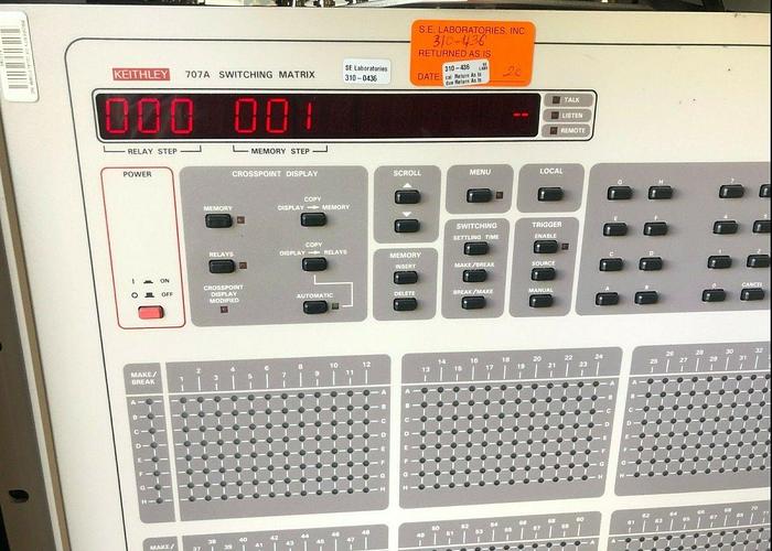 Used KEITHLEY 707A SWITCHING MATRIX WITH 7072 SEMICONDUCTOR MATRIX CARD plug ins