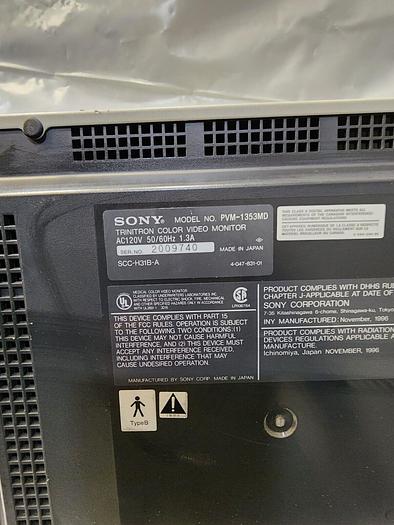 Used SONY PVM-1353MD TRINITRON COLOR VIDEO MONITOR