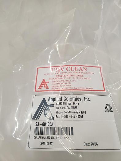 APPLIED CERAMICS 93-00105A COLLAR QUARTZ L3510, 1.00   HOLE