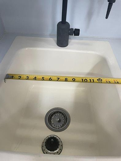Used E.L. Mustee & Sons inc CHEMICAL SAFE POLYBENCH WUAL SINKS WITH SPRAYER AND YELLO