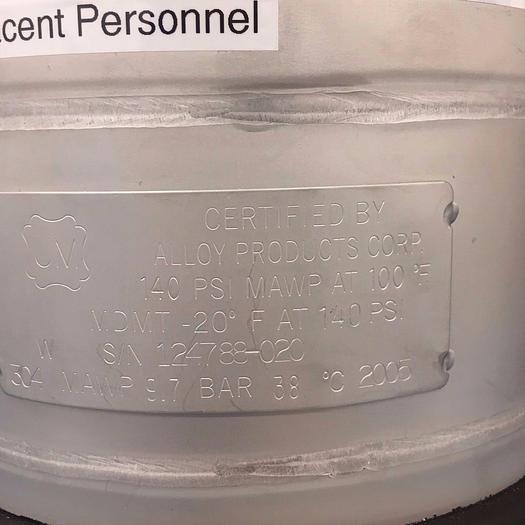Used ALLOY PRODUCTS 140 PSI WITH BLEEDER VALVE