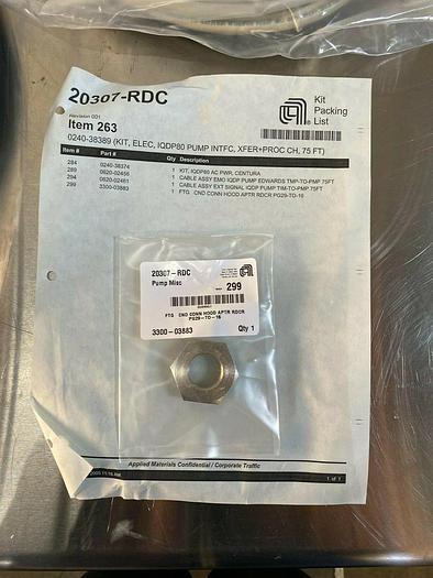 APPLIED MATERIALS 0240-38389 KIT, ELEC, IQDP80 PUMP INTFC, XFER + PROC CH, 75FT