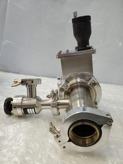 Used EDWARDS GVI 63M GATE VALVE WITH STAINLESS STEEL ADAPTER WITH MDC KAV-100 PNEUMA