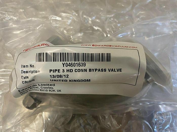 Used EDWARDS VACUUM Y04601639 PIPE 3 HD CONN BYPASS VALVE