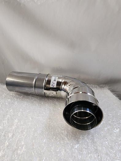 Used DOUBLE WALL STAINLESS STEEL ELBOW SSD4'' 90 DEG