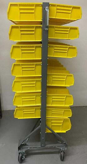 Used Stackable bin organizer on wheels 36''x23''x59''h