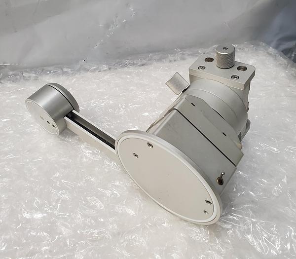 Used OLYMPUS MICROSCOPE FIXTURE WITH DUAL MICROMETERS