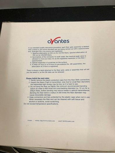 Used AVANTES FCR-7UV400-2-ME-SR OPTICAL CABLE