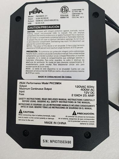 Used PEAK PKCOMO4-01 MOBILE POWER