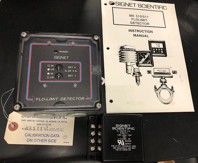 Used SIGNET SCIENTIFIC COMPANY P51140-1 FLO-LIMIT DETECTOR