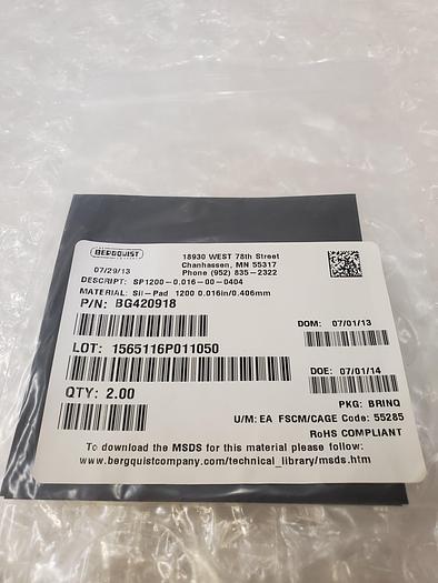 Used BERGQUIST BG420918 THERMAL INTERFACE PAD
