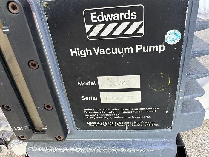 Used EDWARD HIGH VACUUM PUMP E2M40 , 40 TWO STAGE
