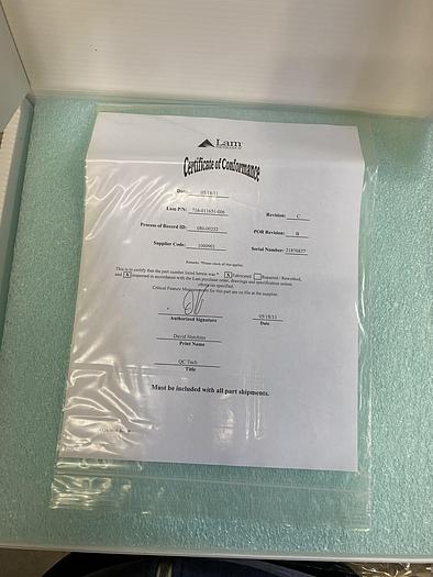 Used LAM RESEARCH 716-011651-006 7.0 OD 5.986 ID .490THK