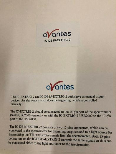 Used AVANTES IC-DB15-EXTRIG-2 spectrometer interface cable