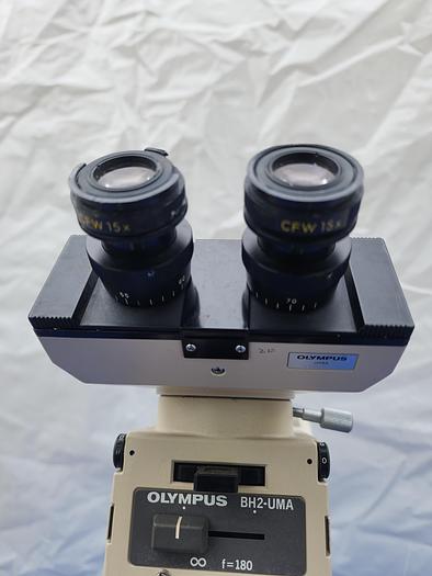 Used OLYMPUS BH2-UMA F-180 WITH 2 EYEPIECES OBJECTIVES (NEOSPLAN 50, Neosplan 5, neosplan 10 )