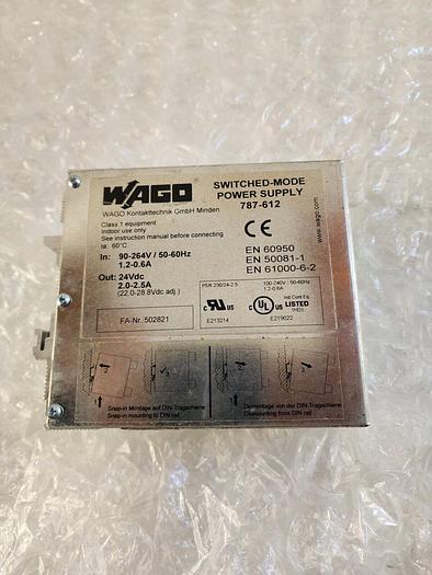 Used WAGO SWITCHED MODE POWER SUPPLY 787-612