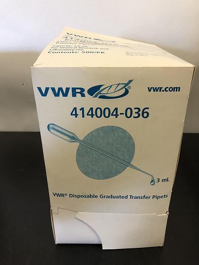 Used VWR DISPOSABLE GRADUATED TRANSFER PIPETS