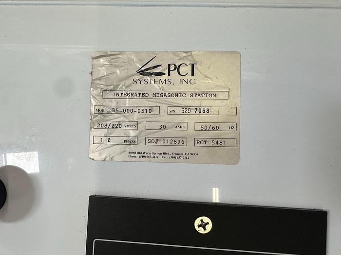Used PCT SYSTEMS MEGASONIC HYPERCLEAN TTF20-SW PVDF