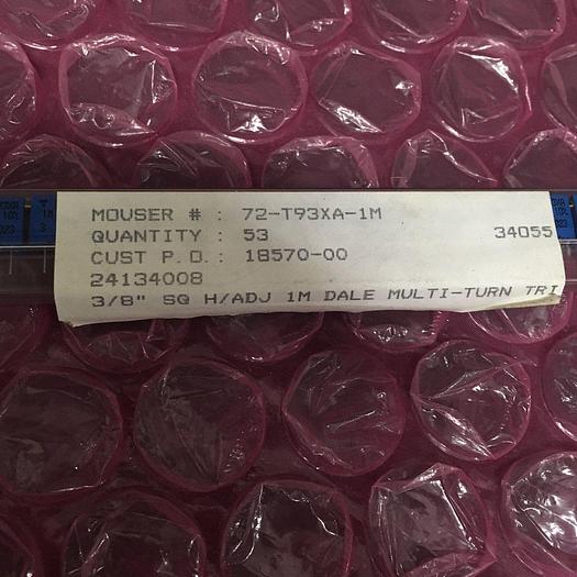 Used Cermet Potentiometer MOUSER 72-T93XA-1M