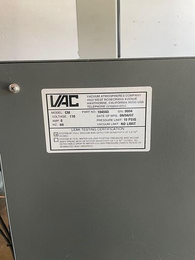 Used VAC CM MODULAR PURIFICATION SYSTEM